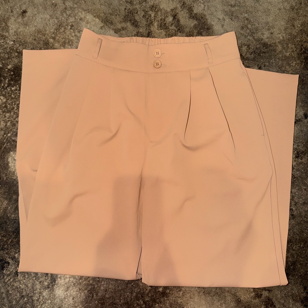 LAST DAY HALARA Soft Blush Wide-Leg WORK OFFICE DRESS Trousers - Picture 2 of 3
